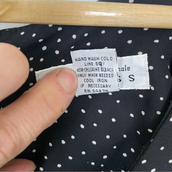 VTG Express One Piece Jumpsuit Wide Leg Y2K Sheer Black Polkadot Size Medium - Picture 3 of 8